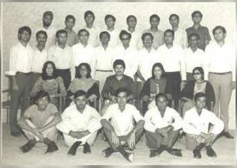 (Caption: Class of 1974 - Ms. Khan is sitting in second row, second from right)